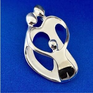 Carolyn Pollick Silver Modernist Family of 3 Pendant Necklace